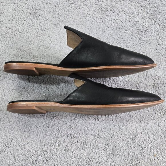 Madewell The Gemma Mule in Leather Black Slip On Flats Capsule G8388 - Picture 8 of 13